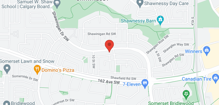 map of 119 Shawinigan Drive SW
